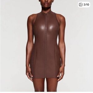 SKIMS Mock Neck Mini Dress cocoa nwt